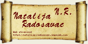 Natalija Radosavac vizit kartica
